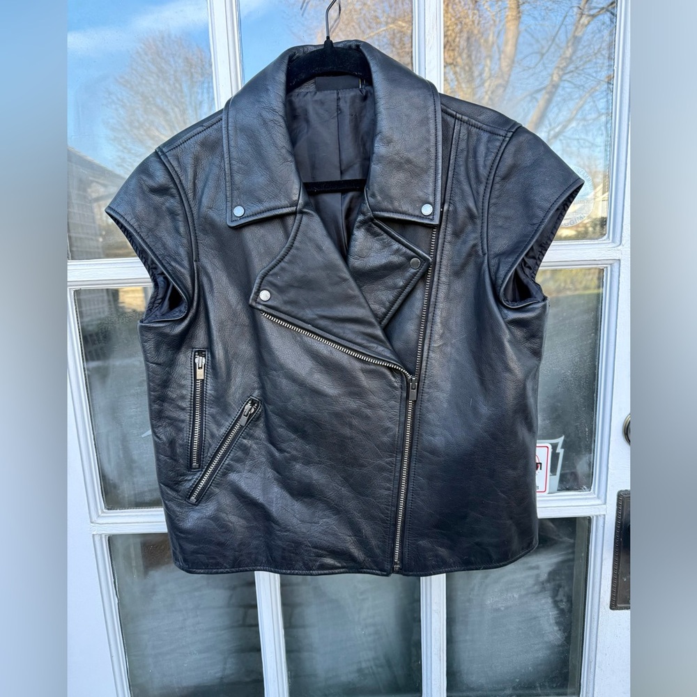 Saturdays by Kate Spade Leather Biker Vest szL